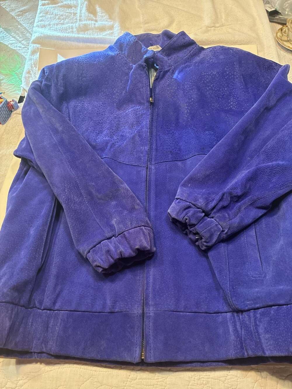 Outdoor Exchange VTG Purple Suede Leather Zip Up Jacket